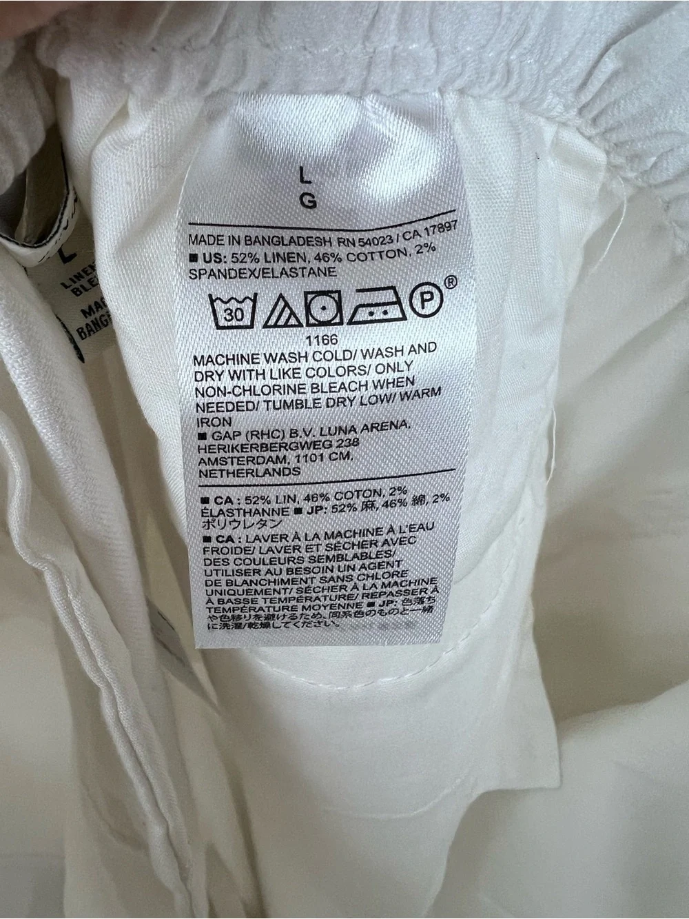 Banana Republic Factory WIDE-LEG HIGH-RISE LINEN-BLEND PANTS L WHITE